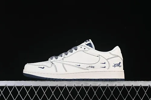 All categories Air Jordan Jordan series basketball shoes Air Jordan 1 Low High-end customized low-top sneakers Travis Scott x Fragment Design x Air Jordan 1 Low OG SP AJ1 Joe 1 rice white Nike blue low-top cultural casual sneakers XD0798-308